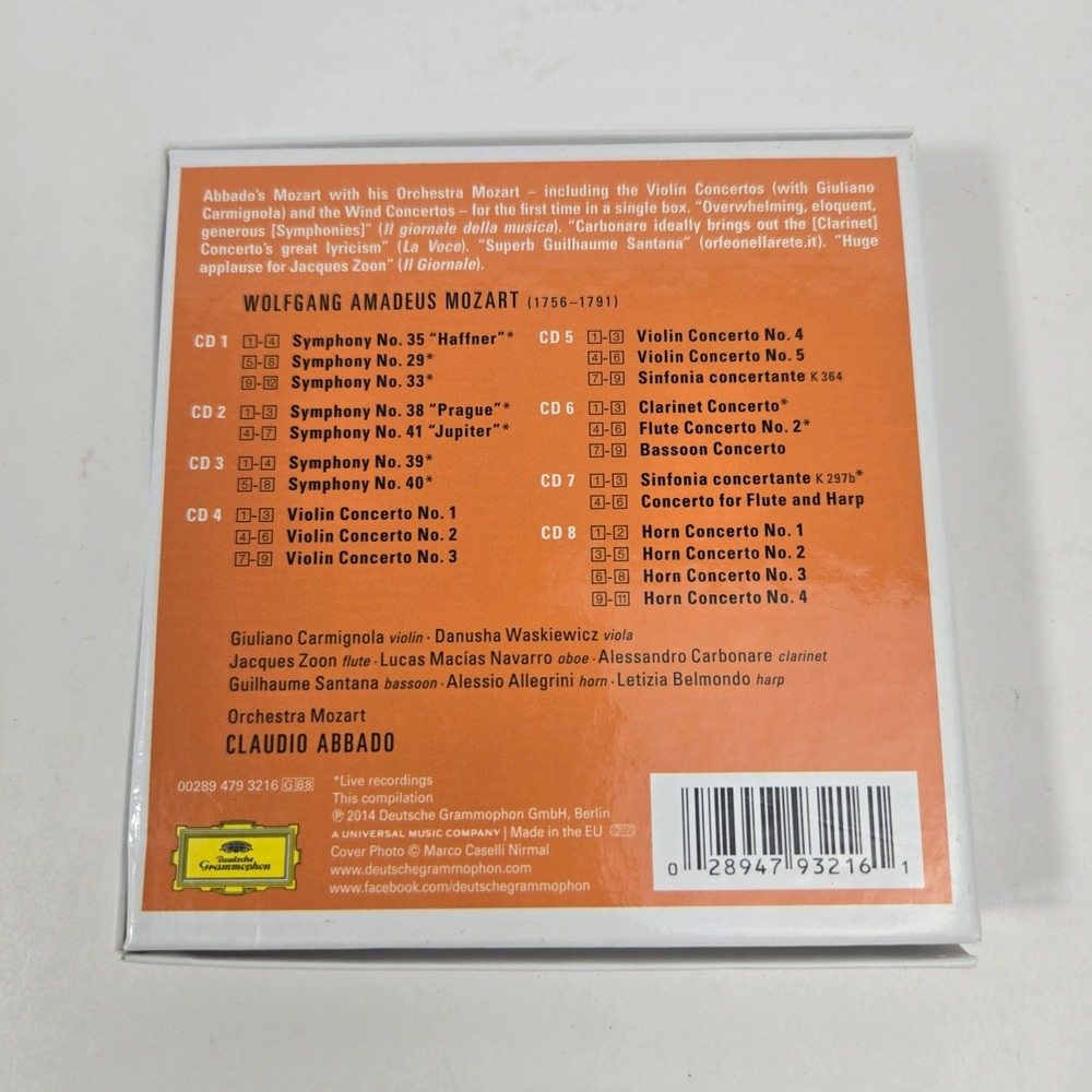 Claudio Abbado - Mozart Orchestra Mozart 8 CD Deutsche Grammophon Box Set VG+/NM - Picture 10 of 11
